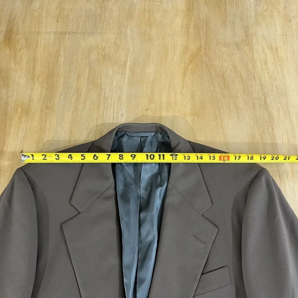 Hickey Freeman Canterbury Blazer Men 43L Long Wool Golden Buttons Jacket Stretch